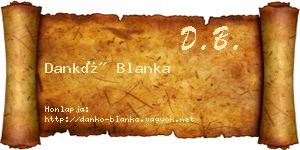 Dankó Blanka névjegykártya